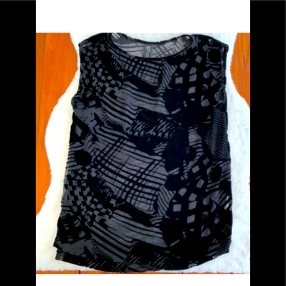 Zero + Maria Cornejo semi-sheer velvet pattern top